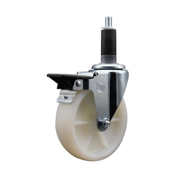5'' Nylon Swivel 1-1/8'' Expanding Stem Caster with Brake